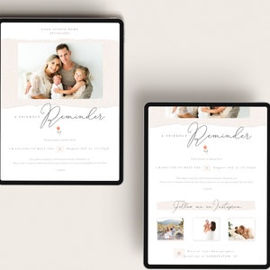 Session Reminder Email Template for Photographers, Photography Email Marketing Template, Photoshop Template, INSTANT DOWNLOAD!