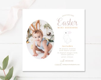 5x5 Easter Minis Marketing Board, Easter Session Template, Instagram Template, Photoshop Template, Canva Template - INSTANT DOWNLOAD!