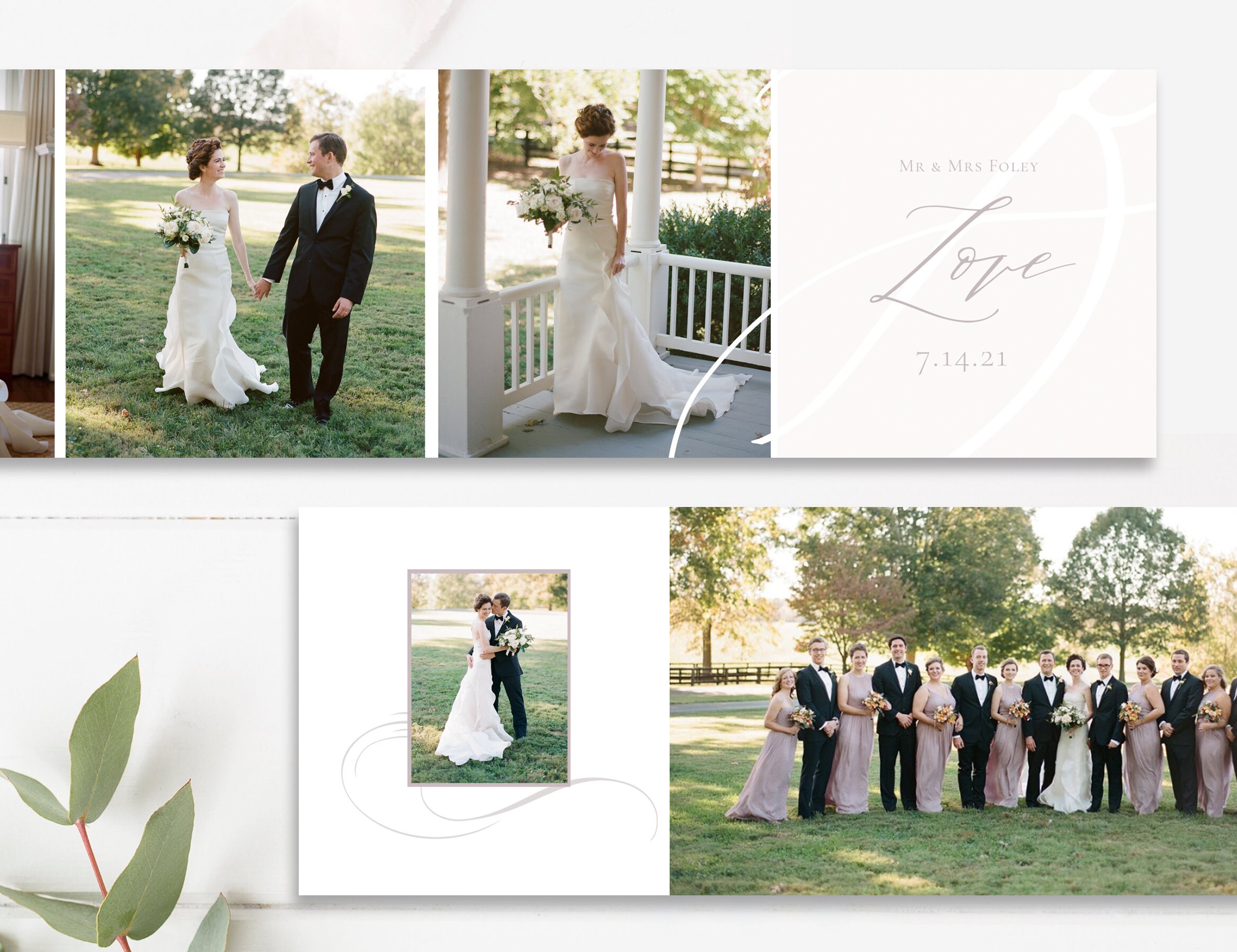 Classic Luxe 3x3 Square Accordion Mini Book, Photo Book Design Template