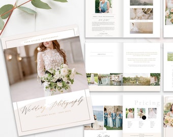 InDesign Wedding Photography Magazine Template, 26-Page Photography Studio Welcome Guide, Photography Pricing, INSTANT DOWNLOAD!