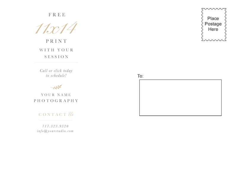 Photography Marketing, 5x7 Promo Card Post Card Template, Digital Photoshop Files, Canva Marketing Flyer, Canva Template, INSTANT DOWNLOAD image 6