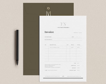 Photography Invoice Template, Invoice Photography Template, Photographer Invoice, Receipt Template, Photoshop Template, INSTANT DOWNLOAD!