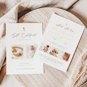 Modèle de carte-cadeau pour photographe, conception de chèque-cadeau, modèles marketing pour photographie de nouveau-né, modèle Photoshop, TÉLÉCHARGEMENT IMMÉDIAT !