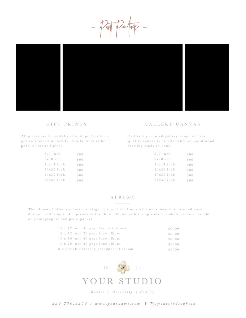 Lifestyle Photography Pricing Template Family Photographer ...