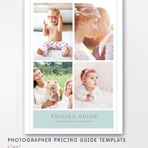 Photographer Pricing Guide Template Photographer Price List Photography