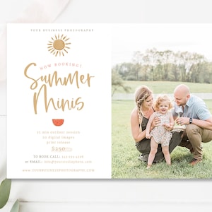 Summer Mini Session Template, Summer Minis Marketing Board, Photography Marketing, Photoshop Template, Canva Template, INSTANT DOWNLOAD!