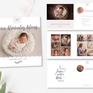 newborn baby album template photographer PSD photo book layout 10x10