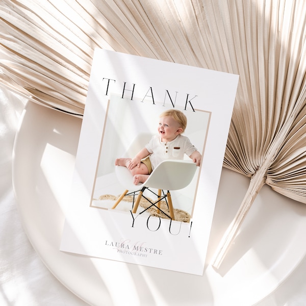 Photographer Thank You Photo Card Template, Photo Thank You Card Editable Template, Photoshop Template, Canva Template - INSTANT DOWNLOAD!