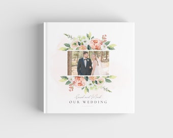 Editable Wedding Photo Album Cover Template | Photoshop PSD for Photographers | Wedding Book Cover Design