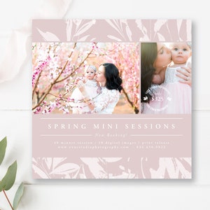 Photoshop and Canva, 5x5 Spring Mini Session Marketing Template, Spring Flyer, Mini Sessions, für Fotografen, SOFORTIGER DOWNLOAD!