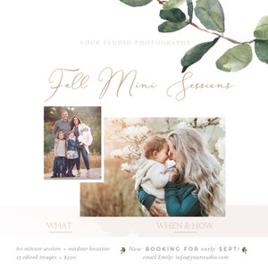 Fall Mini Session Template, Fall Minis Template, Photography Template ...