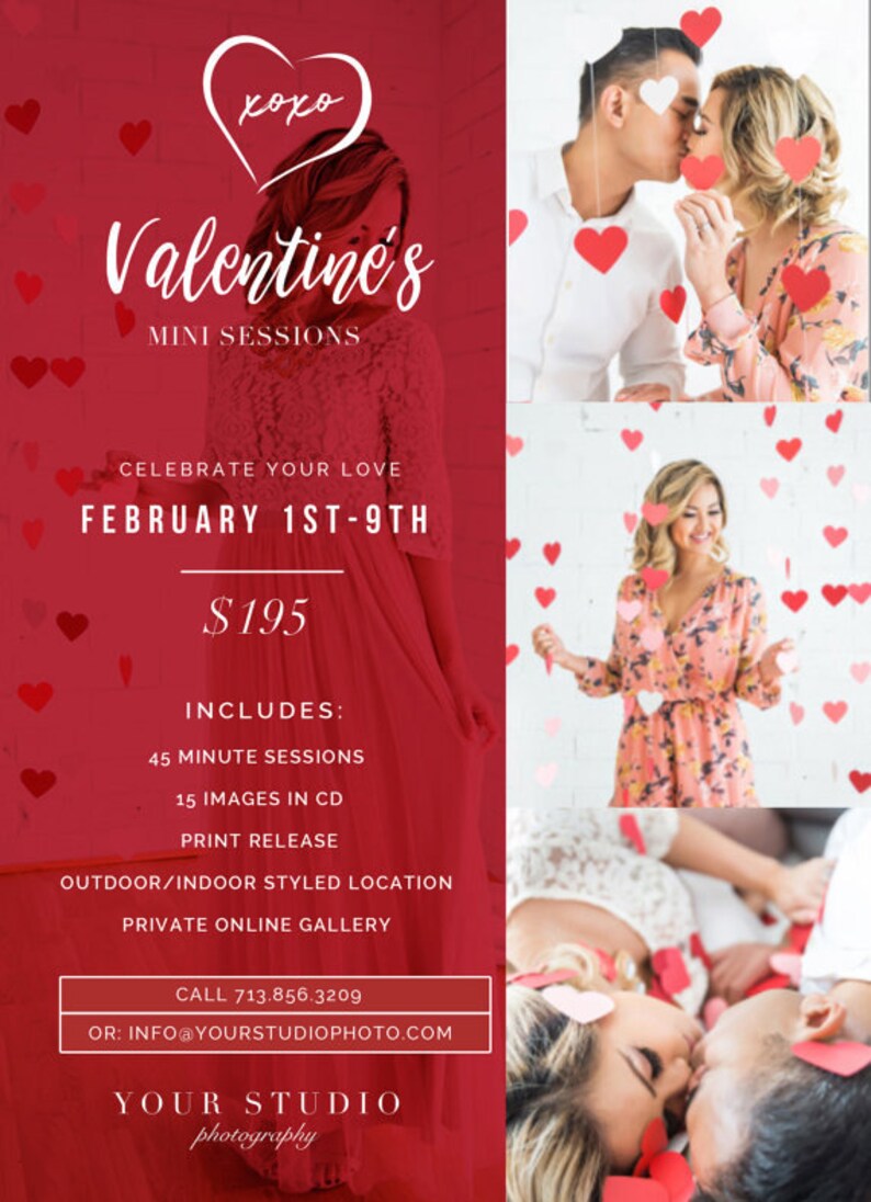 Download Valentines Day Mini Session Template Bundle Facebook | Etsy