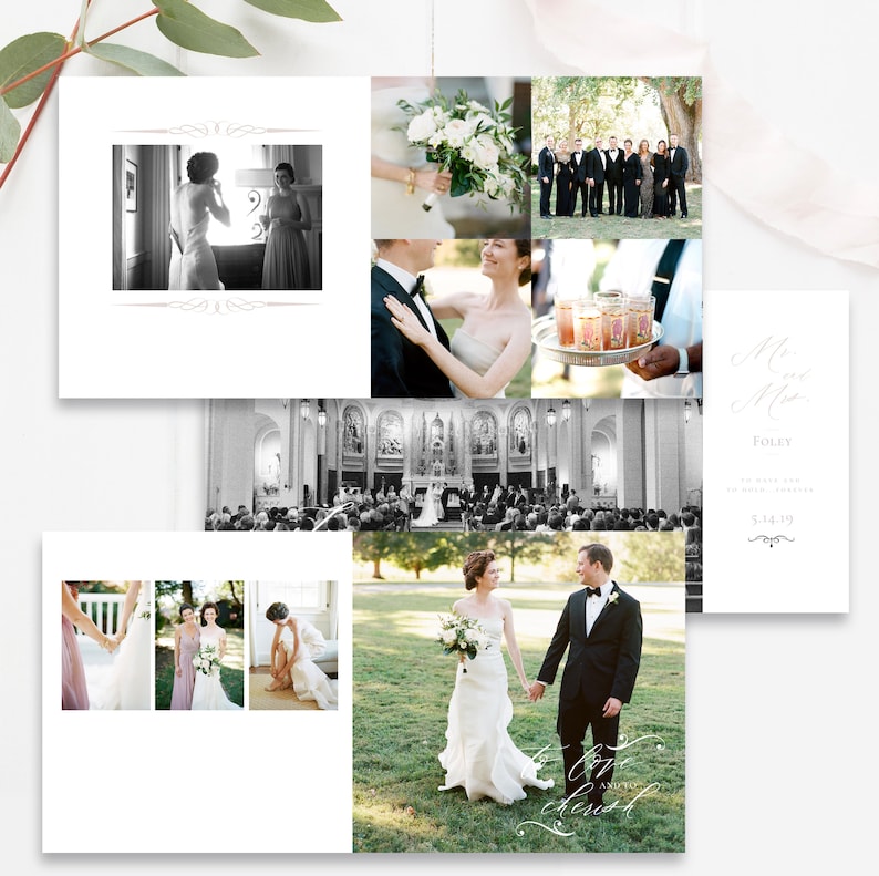 wedding album spread template instant download for photographers