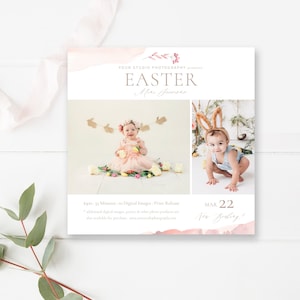 5x5 Easter Mini Session Template, Easter Minis Instagram Template, for Photographers, Photoshop File, INSTANT DOWNLOAD image 1