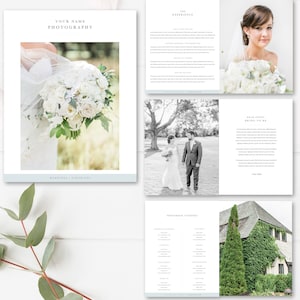 Wedding Photographer Magazine Template, Wedding Price List, Investment Templates PSD Template, INSTANT DOWNLOAD image 1