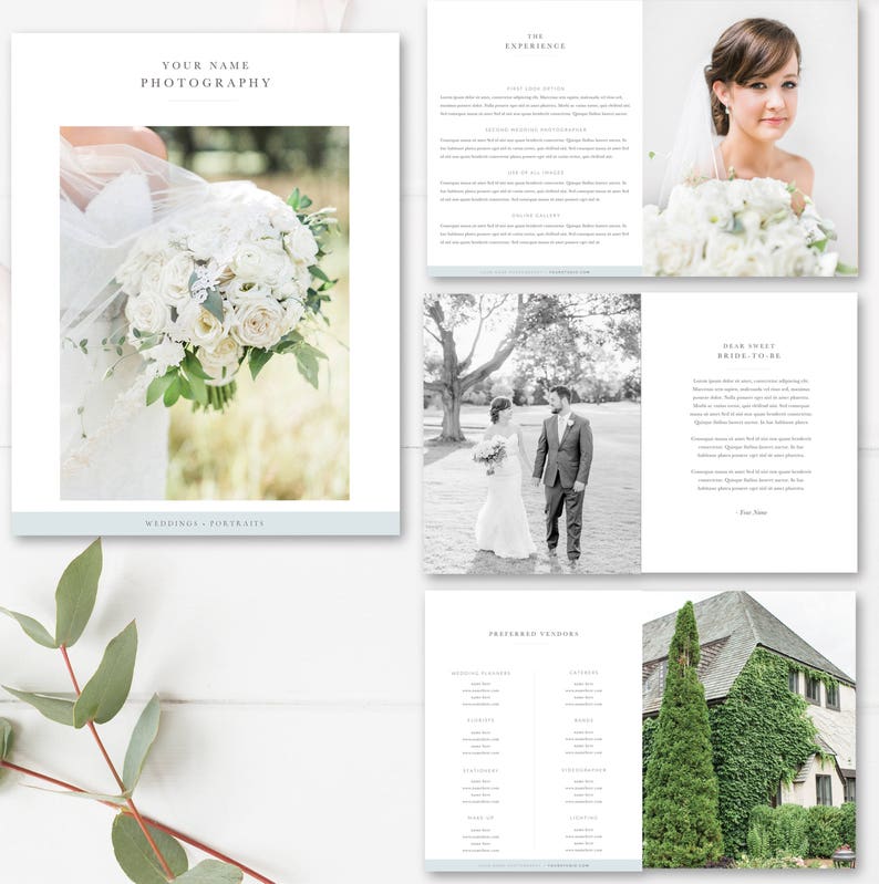 Wedding Photographer Magazine Template, Wedding Price List, Investment Templates PSD Template, INSTANT DOWNLOAD image 1