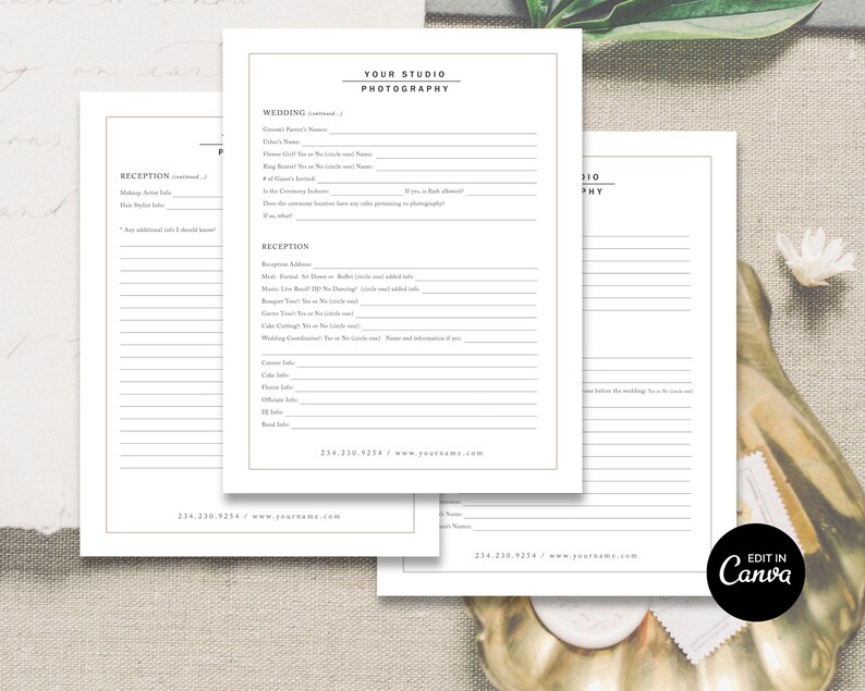 Questionario per wedding planner, modelli modificabili per Canva e Photoshop, moduli di acquisizione clienti per wedding planner, download immediato. immagine 2