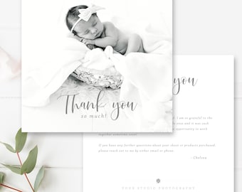 Thank You Card Template for Photographers, Newborn Photography Marketing Template, Photoshop Template, INSTANT DOWNLOAD!