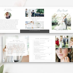 Wedding Photographer Brochure, Wedding Pricing Template 5x5 Accordion Trifold, Photo Trifold 5x5 Brochure, INSTANT DOWNLOAD!