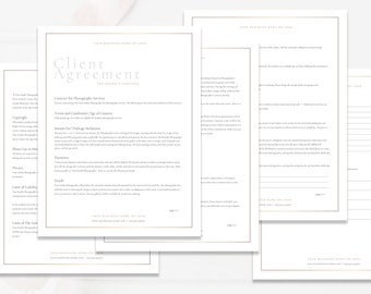 Photography Client Agreement Form, Photography Contract Template, Photography Business Forms, Photoshop Template, INSTANT DOWNLOAD!