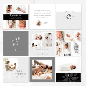 Classic Photographer Instagram Post Templates, Social Media Posts for Photographers, Photographer Branding, Photoshop - INSTANT DOWNLOAD!