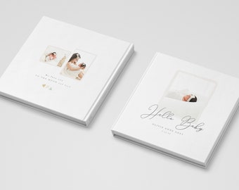 Newborn Baby Photo Album Cover Template | Baby Photo Book Cover Design | Editable Baby Album Template Photoshop | Instant Download