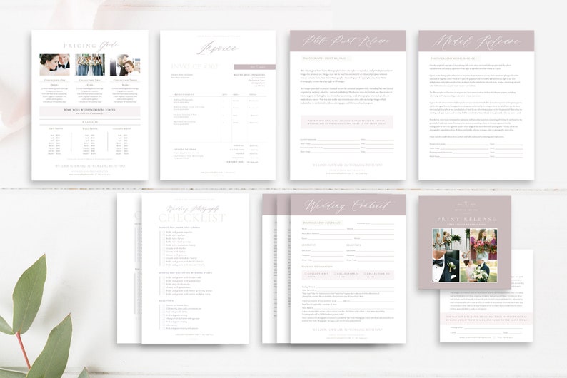 Wedding Photographer Business Forms Bundle Photography - Etsy