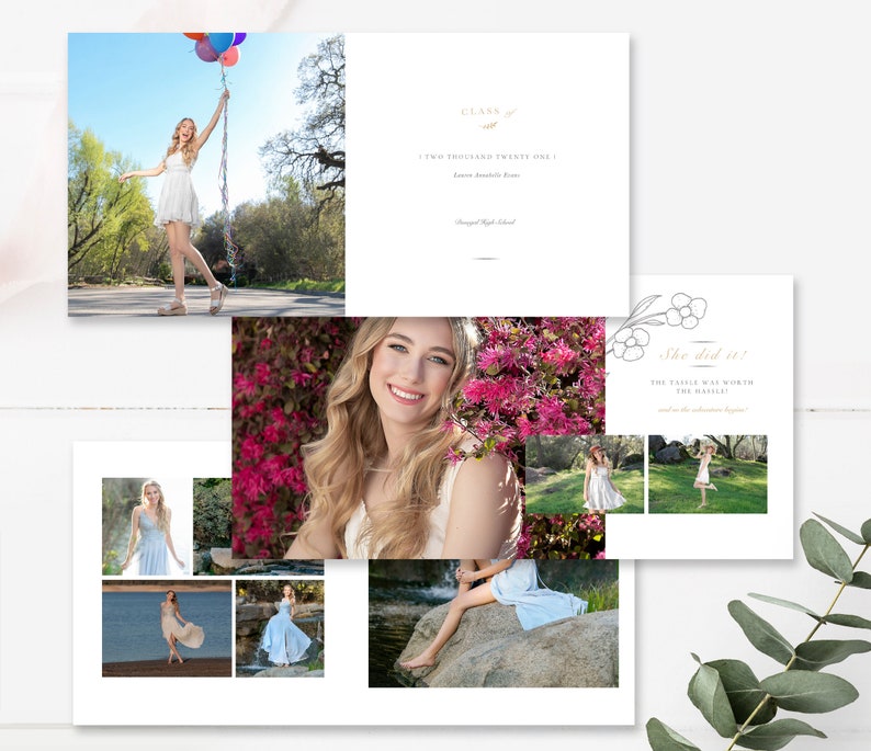 Graduation Photo Album Template, Graduation Photo Book Template, Senior Album, Photoshop Album, Photoshop Template, INSTANT DOWNLOAD image 7