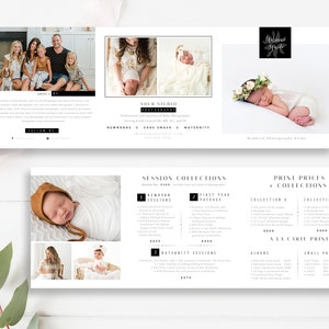 Classic Photographer Pricing Trifold, Photography Pricing Template, Photography Pricing Guide, Photoshop Template, INSTANT DOWNLOAD!