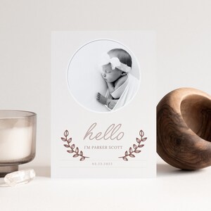 Baby Birth Announcement Template, 5x7 Card, Newborn Announcement, Photoshop Template - INSTANT DOWNLOAD