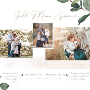 5x7 Fall Mini Session Template, Fall Minis, Fall Marketing Board ...
