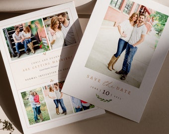 Save the Date Template, Save the Date Photo Card Template, Wedding Announcement, Photoshop Template for Photographers, INSTANT DOWNLOAD!
