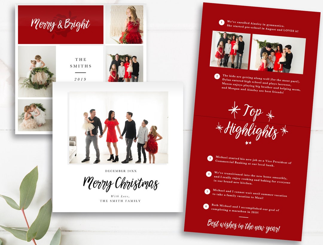INSTANT DOWNLOAD Folded Christmas Card, Pano Spreads, Millers Lab