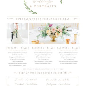 Photographer Pricing Guide Template, Canva Pricing Guide, Wedding
