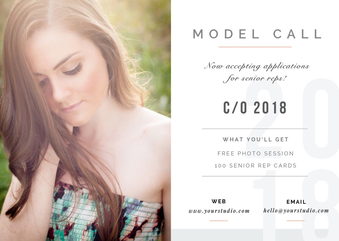 Model Call Template Senior Photography Casting Call Senior Etsy