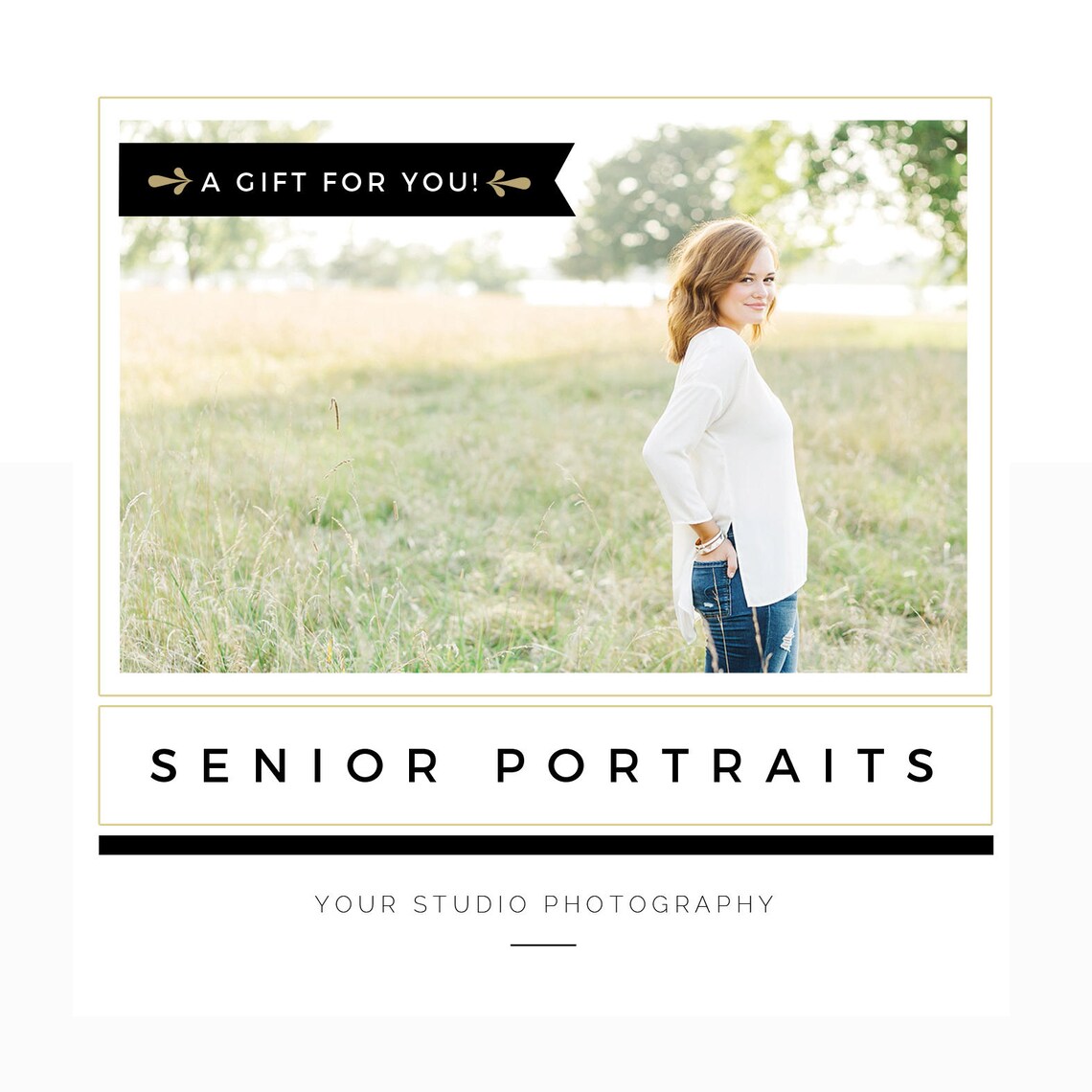 DIY Gift Card Template For Senior Photographers Photography Etsy Diy gift card template for senior photographers photography etsy