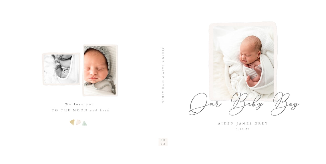 Baby Photo Album Cover Template Baby Photo Book Cover Etsy