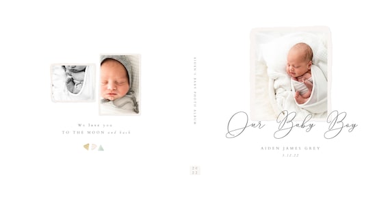 12x12 Baby Photo Book Template, Baby's First Year, New Newborn Photo B – AS  Pretty Paperie