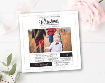 Christmas Mini Session Template - Holiday Mini Session Templates for Photographers - Christmas Marketing Board- INSTANT DOWNLOAD!