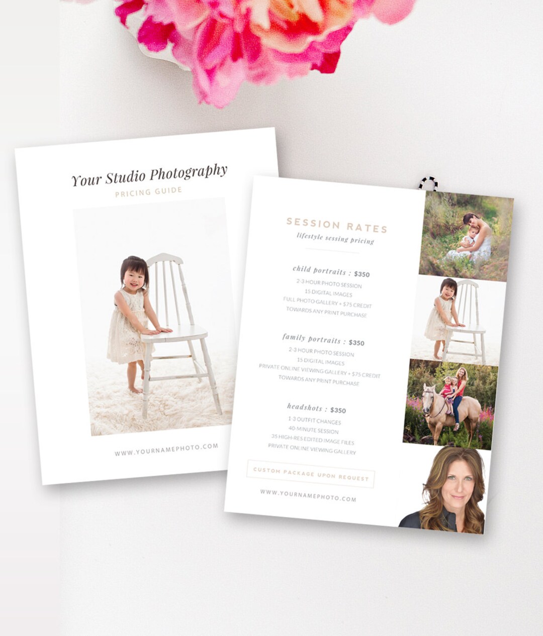Lifestyle Photography Pricing Template, Price List, Pricing Guide