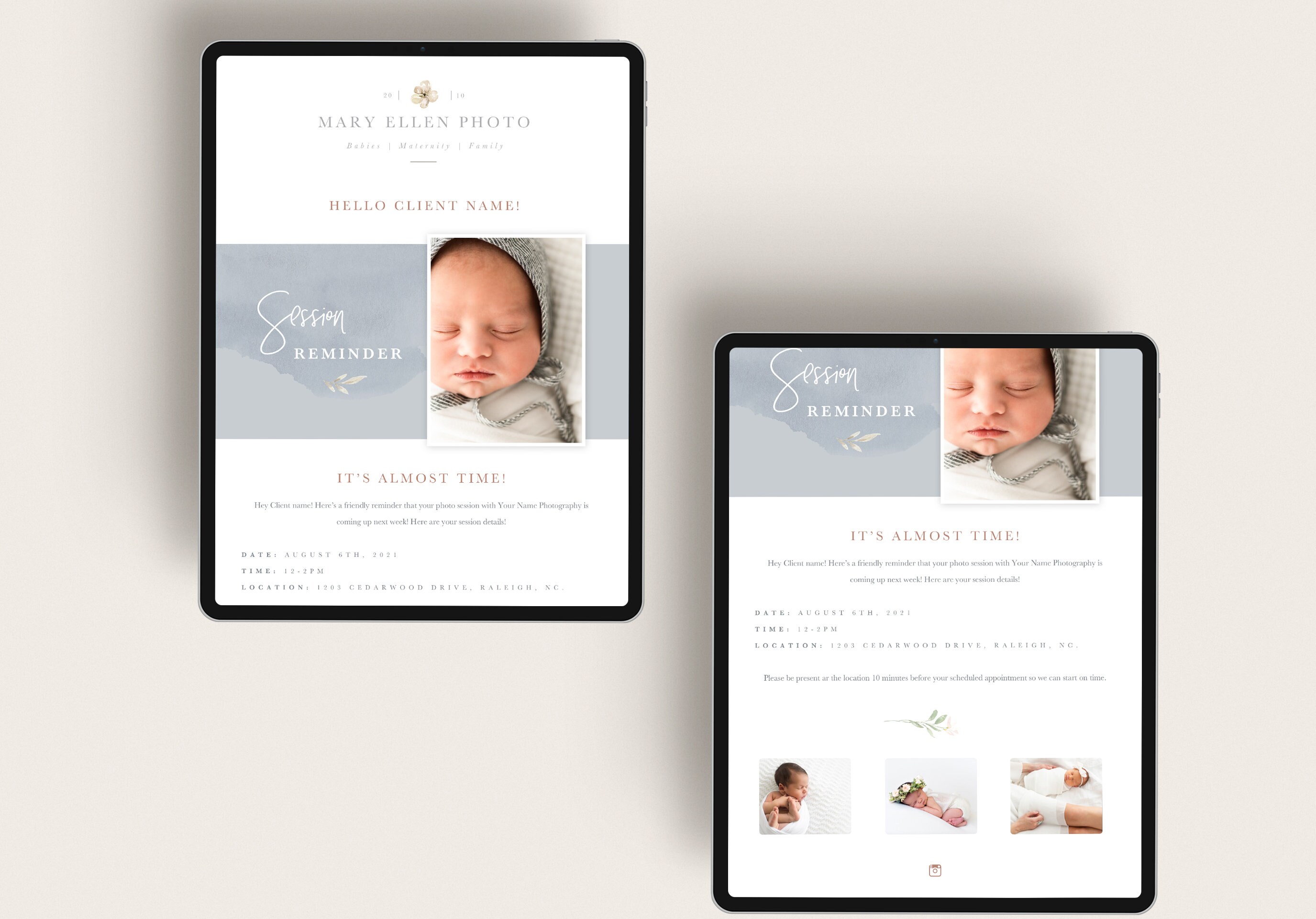 Herinnering fotosessie, e-mailsjabloon nieuwsbrief, e-mailsjabloon fotograaf, PSD-sjabloon fotograaf, Photoshop-sjabloon, INSTANT DOWNLOAD!