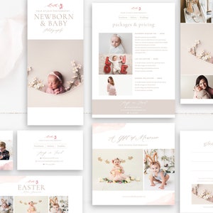 Modelli di branding per fotografi, set di marketing per fotografi, brochure sui prezzi, buoni regalo, ringraziamenti fotografici, Photoshop, DOWNLOAD IMMEDIATO!