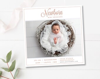 Newborn Photographer Mini Session Template - Instagram Templates for Photographers - Photoshop Templates - INSTANT DOWNLOAD