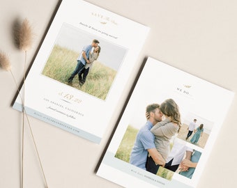 Save the Date Photo Card Template, Save the Dates, Photoshop Templates for Photographers, INSTANT DOWNLOAD!