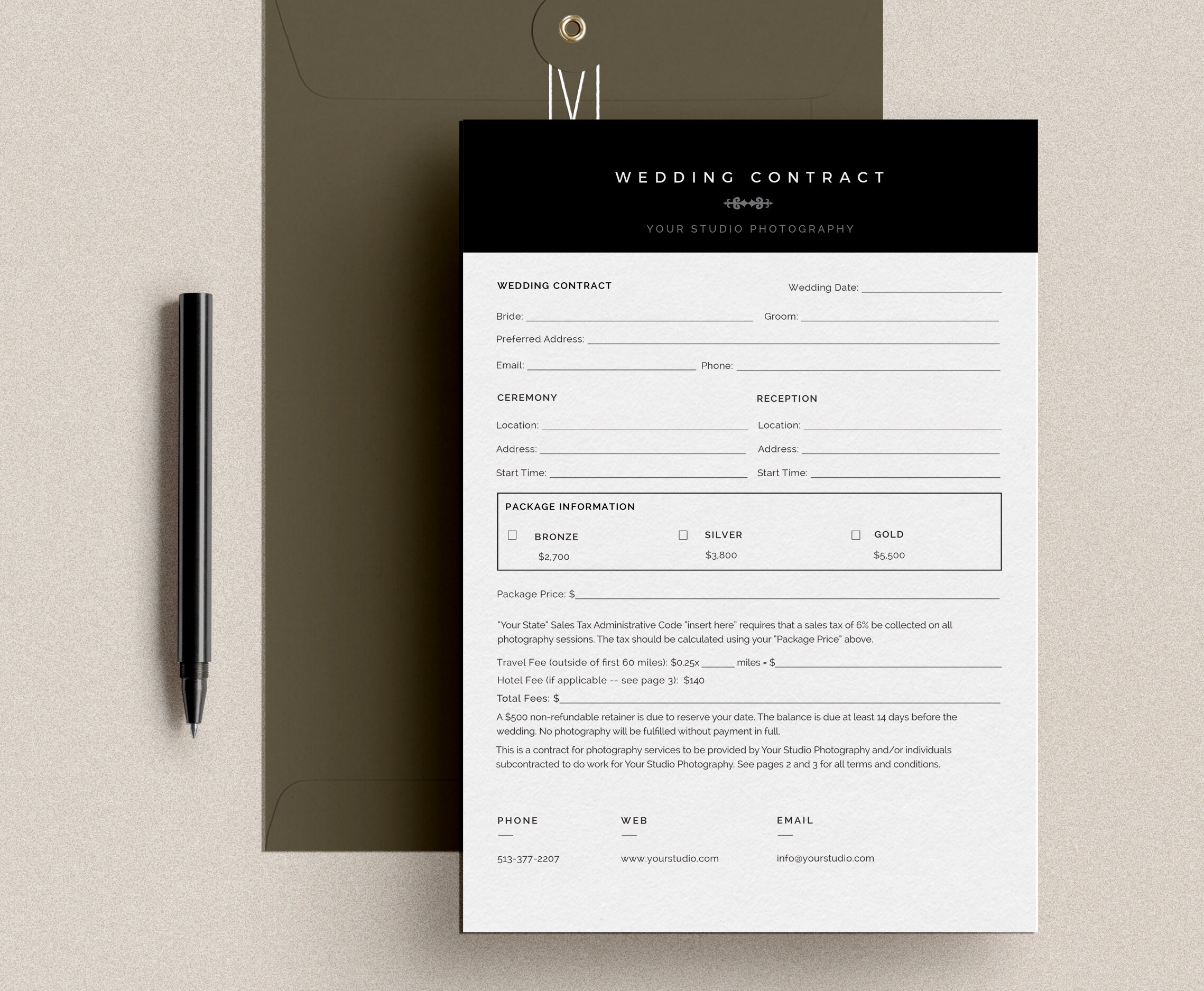 Plantilla de contrato de fotografía de bodas formularios de - Etsy México