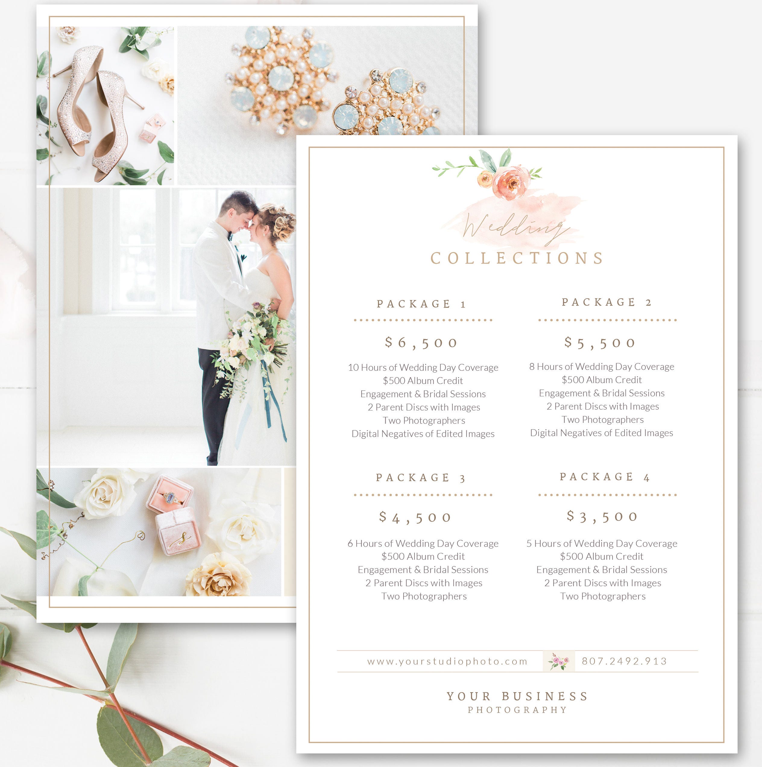 Photography Price List Template Wedding Price Sheet Etsy