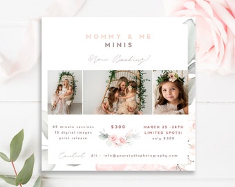 Canva and Photoshop, Mother's Day Template, Mommy and Me, Mini Session, Mother's Day Minis, for Photographers, NSTANT DOWNLOAD!