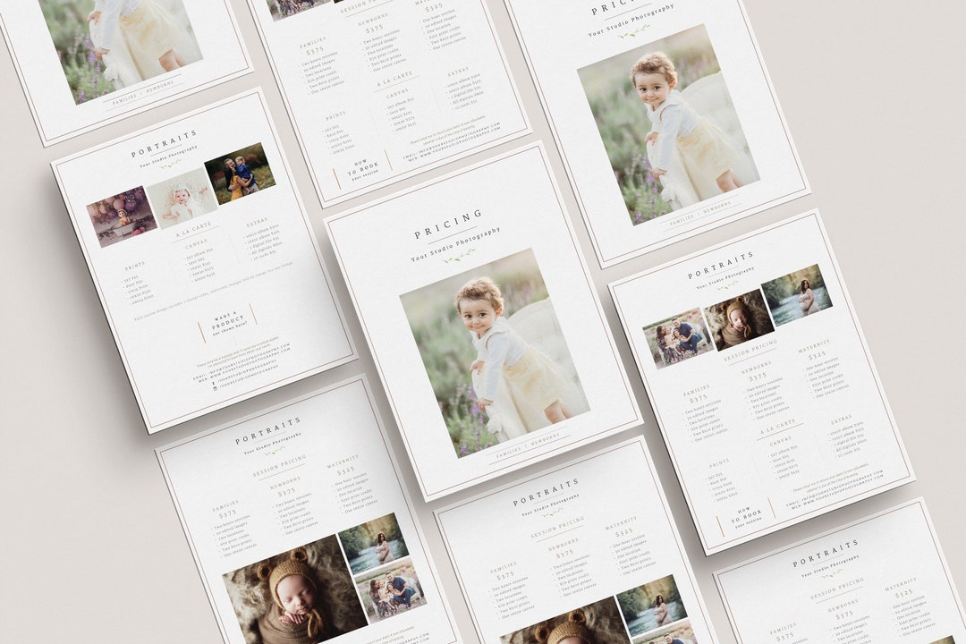 Lifestyle Photography Pricing Guide Template, Photographer Pricing