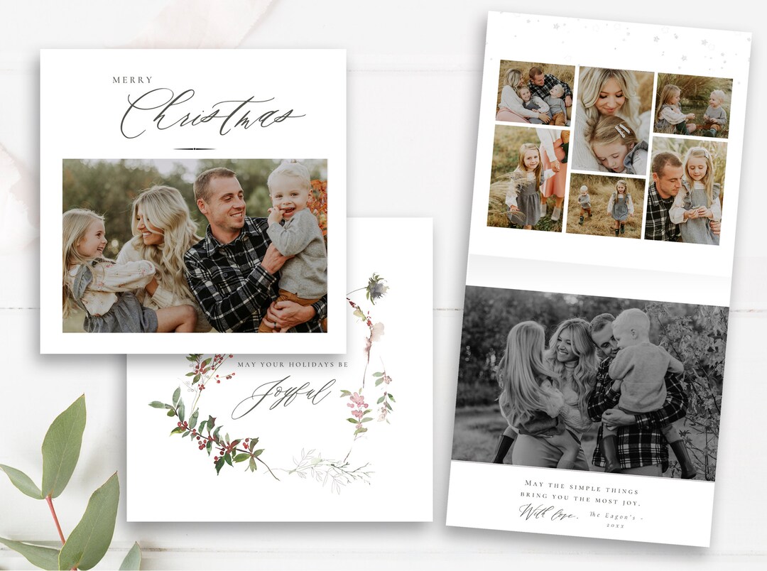 Modern Christmas Card Template Pano Spreads, Millers Lab Folded Card