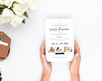 INSTANT DOWNLOAD! Photography Session Reminder Template, Client Reminder, Photoshop Template for Photographers